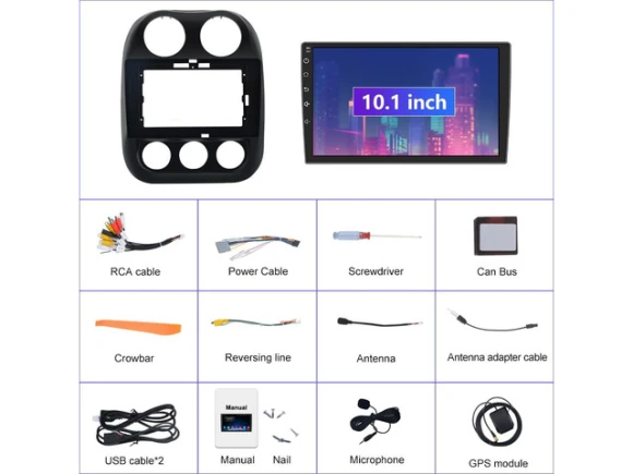10.1-Inch Car Stereo Radio for Jeep Patriot and Compass (2010–2016) — Car Infotainment System, litillbuly