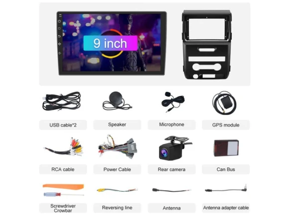 Black Car Radio Head Unit for Ford F150 / F-150, Model Years 2009–2012, 2G+64G — Car Infotainment System, litillbuly