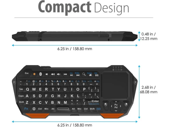 Mini Bluetooth Keyboard with Touchpad — Bluetooth Keyboard, Fosmon
