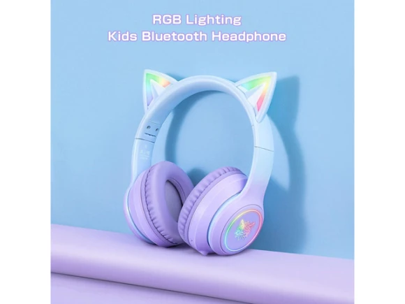 Purple Cat Ear Headphones — Wireless Earbuds, STARWELL