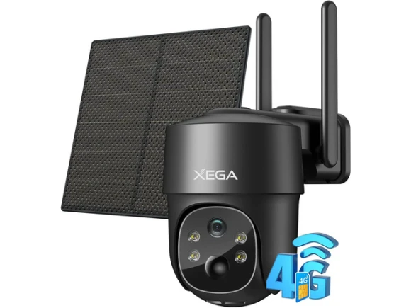 2K HD Solar 4G LTE Cellular Security Camera — Security Camera, Xega