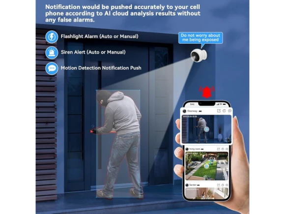 2K HD Wireless Security Camera, 2-Pack — Security Camera, TAURKENAM