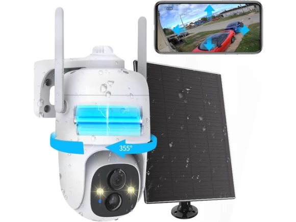 2K PTZ Solar Security Camera — Security Camera, TAURKENAM