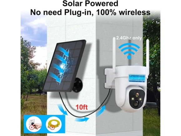 2K PTZ Solar Security Camera — Security Camera, TAURKENAM