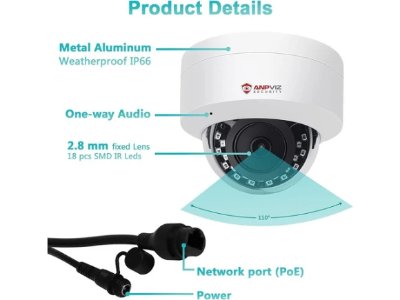 5MP IP Dome Camera — Security Camera, Anpviz