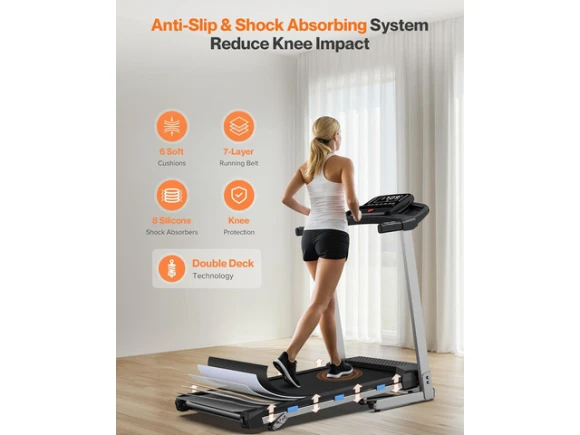Foldable Treadmill with Incline, Bluetooth Speaker and App & Voice Control — Connected Equipment, TAURKENAM