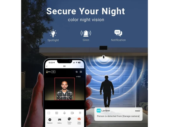 Outdoor Security Camera, 2K — Security Camera, LaView