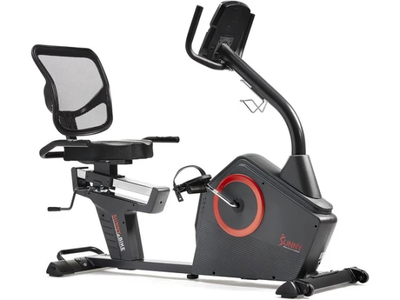 Smart Recumbent Exercise Bike — Connected Equipment, Sunny Health & Fitness