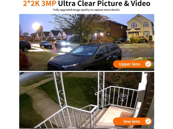 Solar Outdoor Security Camera with Dual Lens — Security Camera, TAURKENAM