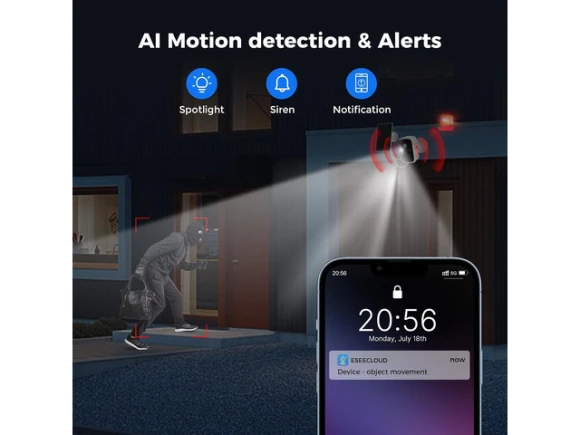 Solar Security Camera, 2 Pack — Security Camera, Hiseeu