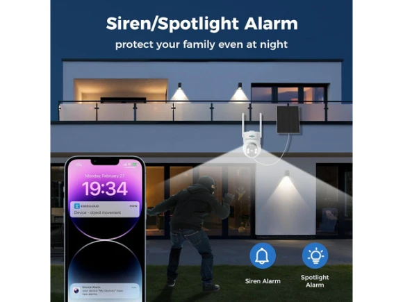 Solar WiFi Surveillance Camera, 2-Pack — Security Camera, Hiseeu