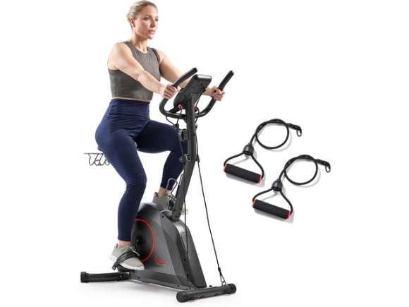 Stationary Upright Exercise Bike — Connected Equipment, Sunny Health & Fitness