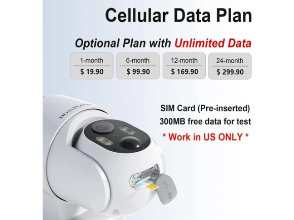 4G LTE Cellular Security Camera with SIM Card — Security Camera, WOOJONG