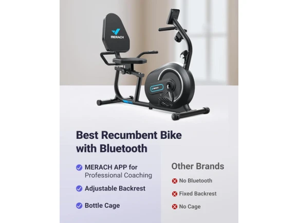 Recumbent Exercise Bike — Connected Equipment, MERACH