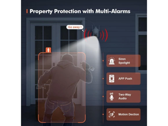 2K Battery-Powered Wireless WiFi Security Camera, 2-Pack — Security Camera, DZEES