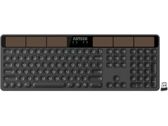 Full-Size Wireless Solar Keyboard — Bluetooth Keyboard, Arteck