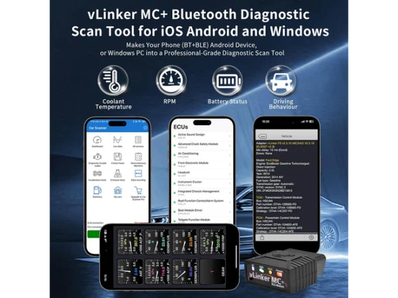 OBDII Bluetooth Adapter and Diagnostic Scan Tool — OBD2 Scanners, V-gate