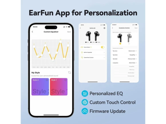 Black True Wireless Earbuds — Wireless Earbuds, EarFun