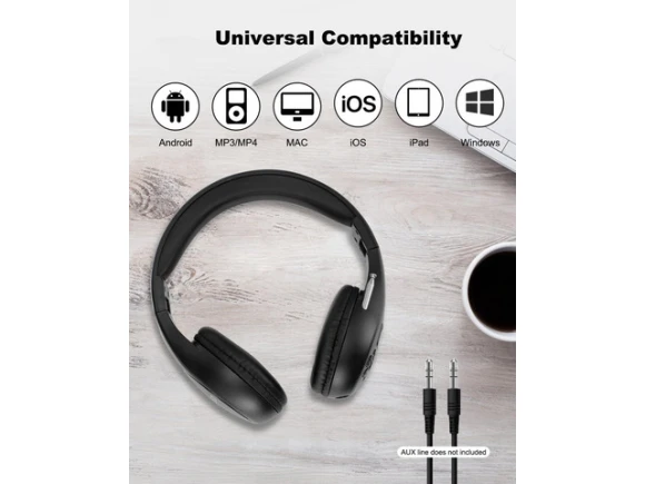 FM Radio Headphones — Wireless Earbuds, WOOJONG