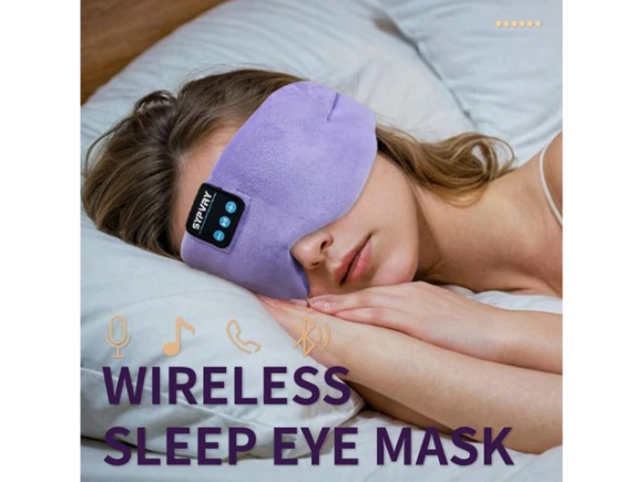 Lilac Bluetooth Sleep Mask Headphones — Wireless Earbuds, WOOJONG