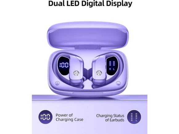 Wireless Bluetooth Earbuds with Over-Ear Hooks — Wireless Earbuds, WOOJONG