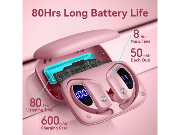 Wireless earbuds, Pink — Wireless Earbuds, BMANI