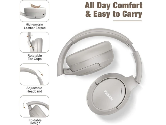 Wireless Over-Ear Headphones — Wireless Earbuds, RUNOLIM