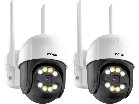 Pan/Tilt Security Camera, 2-Pack — Security Camera, ZOSI