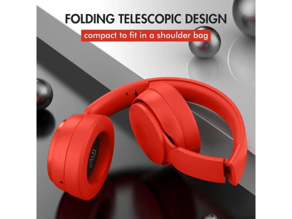 Wireless Headphones, Red — Wireless Earbuds, WOOJONG