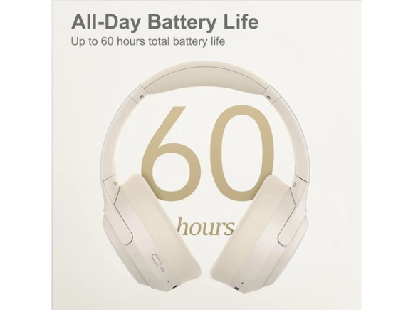 Beige White Wireless Over-Ear Headphones — Wireless Earbuds, LORELEI