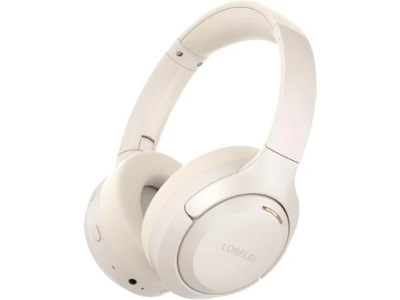 Beige White Wireless Over-Ear Headphones — Wireless Earbuds, LORELEI
