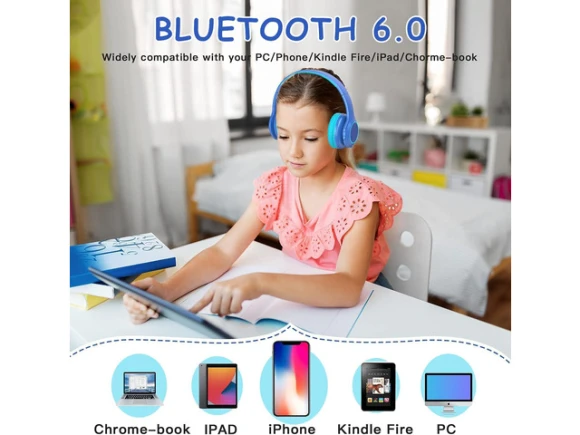 Blue Headphones — Wireless Earbuds, Suppower