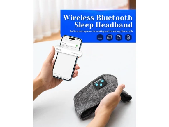 Bluetooth Sleeping Headphones Headband — Wireless Earbuds, Perytong