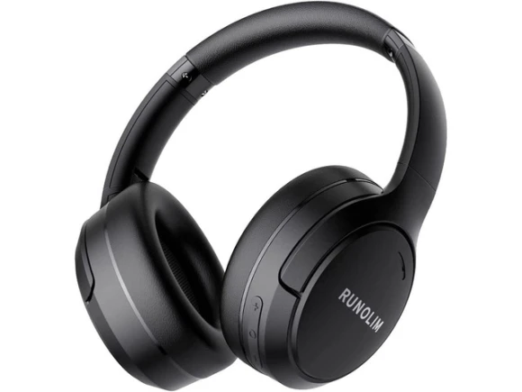 Hybrid Active Noise Cancelling Wireless Bluetooth Over-Ear Headphones — Wireless Earbuds, RUNOLIM