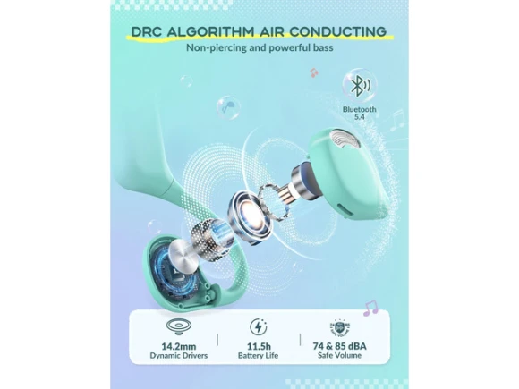 Open-Ear Air-Conduction Headphones — Wireless Earbuds, iClever