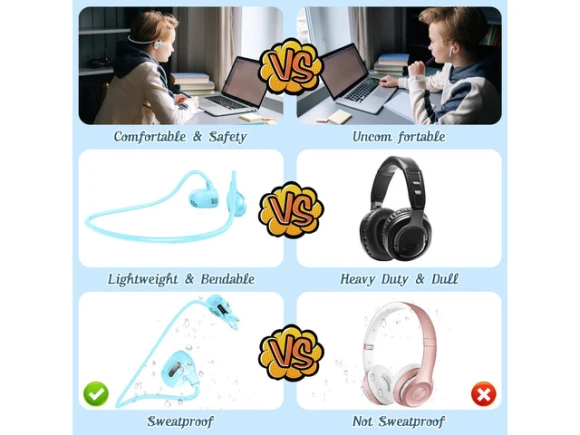 Open-Ear Kids Headphones — Wireless Earbuds, BANIGIPA