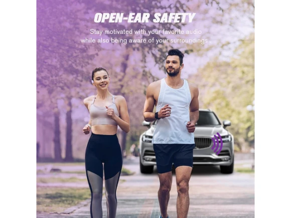Open-ear wireless Bluetooth headphones, Purple — Wireless Earbuds, Suppower