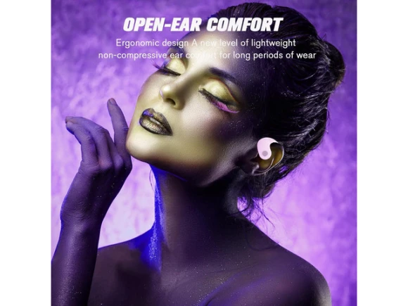 Open-ear wireless Bluetooth headphones, Purple — Wireless Earbuds, Suppower