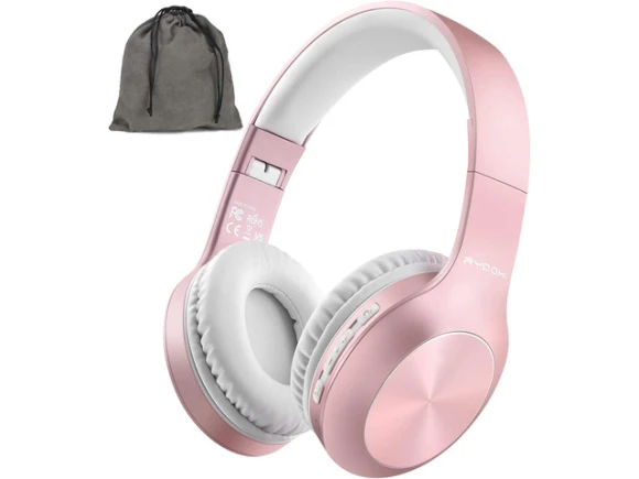Rose Gold Over-ear Bluetooth Headphones — Wireless Earbuds, Suppower