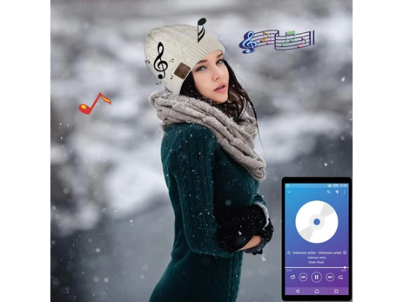 Wireless Music Beanie Hat with Headphones — Wireless Earbuds, Suppower