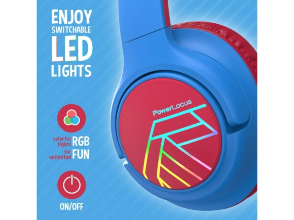 Wireless Over-Ear Headphones with LED Lights — Wireless Earbuds, PowerLocus