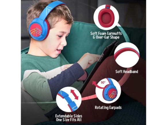 Wireless Over-Ear Headphones with LED Lights — Wireless Earbuds, PowerLocus