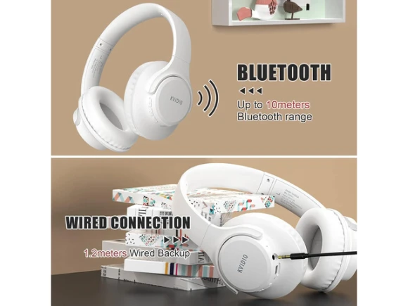 Over-ear Bluetooth headphones — Wireless Earbuds, KVIDIO