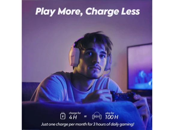 Pink Wireless Gaming Headset — Wireless Earbuds, NUBWO