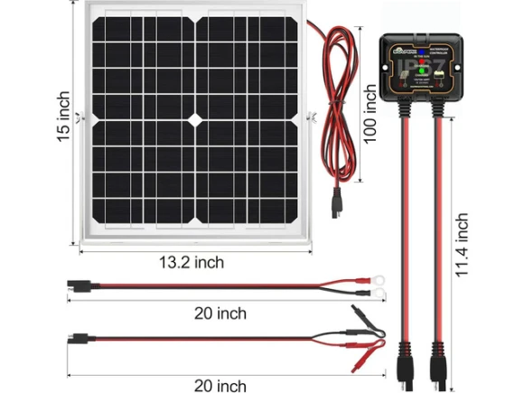 Solar Battery Charger Kit with Controller — Solar Charge Controller, Suppower