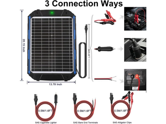 Solar Battery Trickle Charger and Maintainer — Solar Charge Controller, SUNER POWER