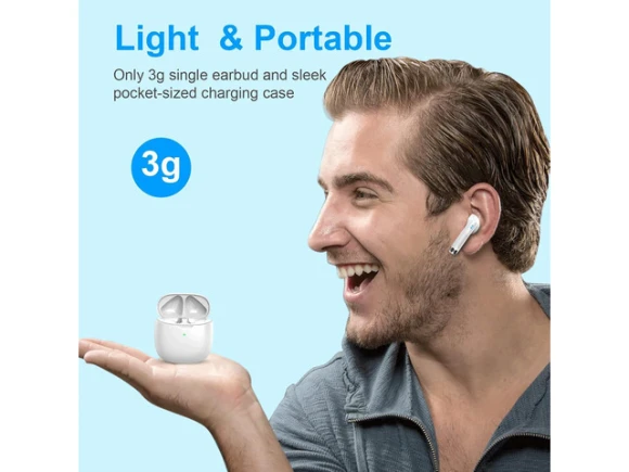 White Wireless Earbuds — Wireless Earbuds, Suppower