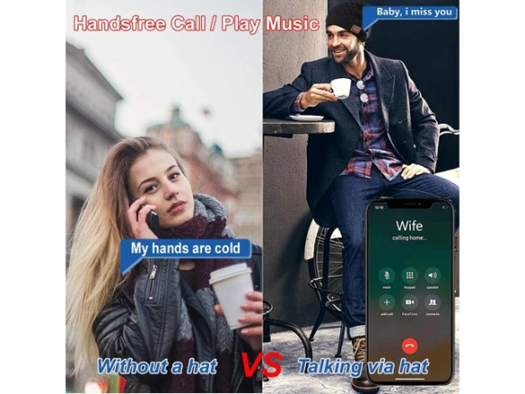 Wireless Beanie with Built-in Headphones — Wireless Earbuds, Suppower