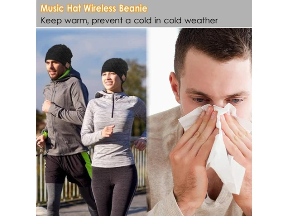 Wireless Beanie with Built-in Headphones — Wireless Earbuds, Suppower