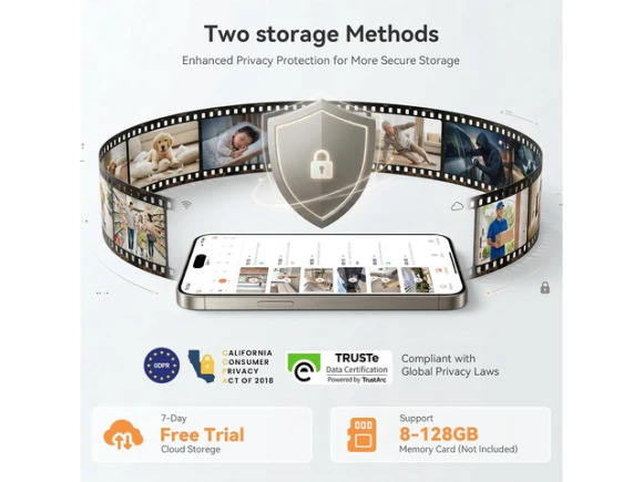 Wireless Outdoor Security Camera, 2K, 360° Pan/Tilt, 2 Pack — Security Camera, DZEES